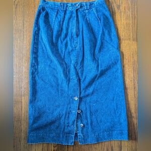 Vintage 90s Western Denim Maxi Skirt High Waist